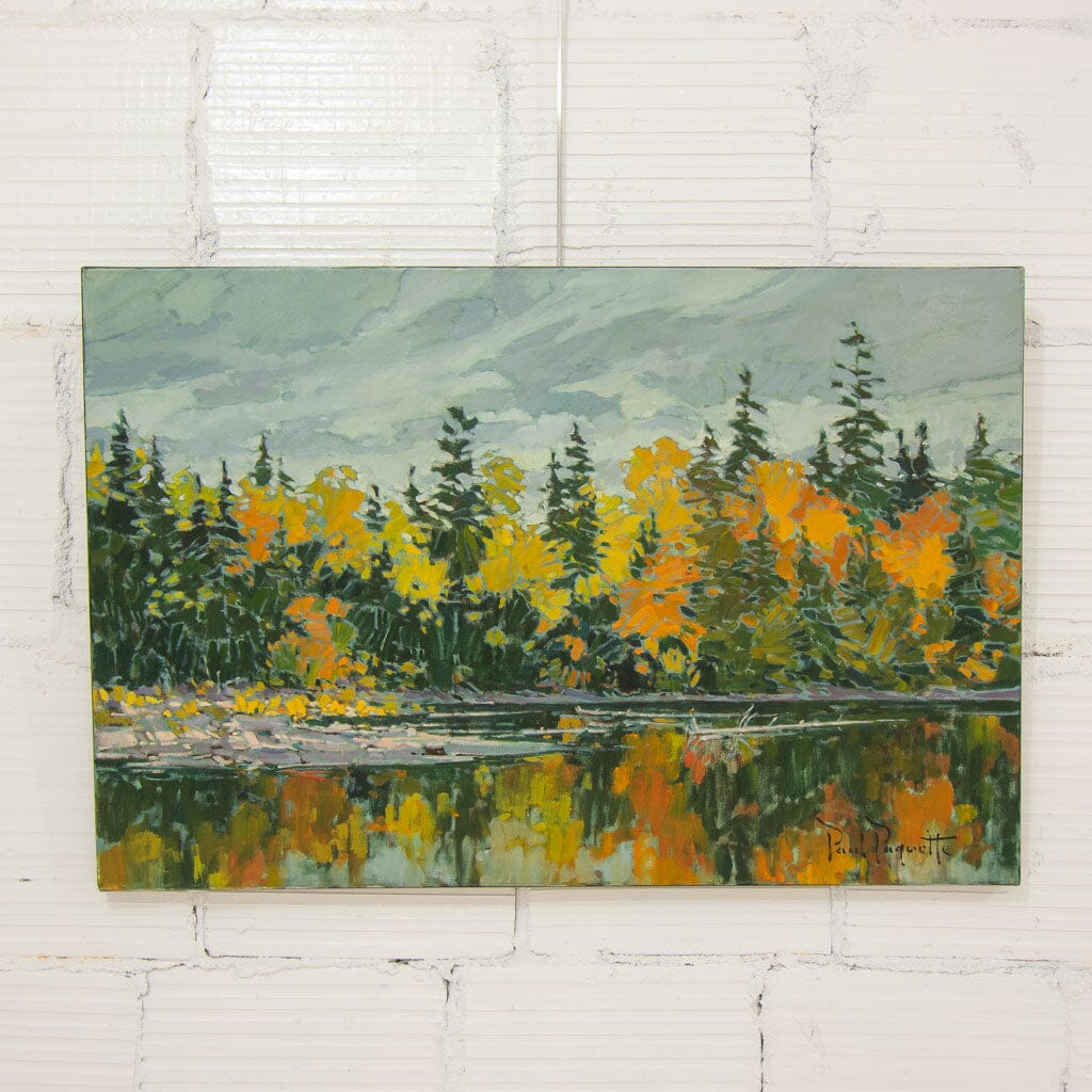 Paul Paquette Autumn Lake Shore | 24" x 36" Oil on Canvas