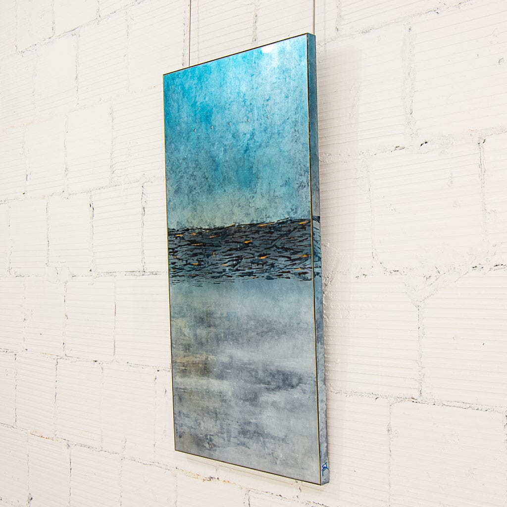 Swimming Upstream | 47" x 23.5" mixed media on panel David Graff