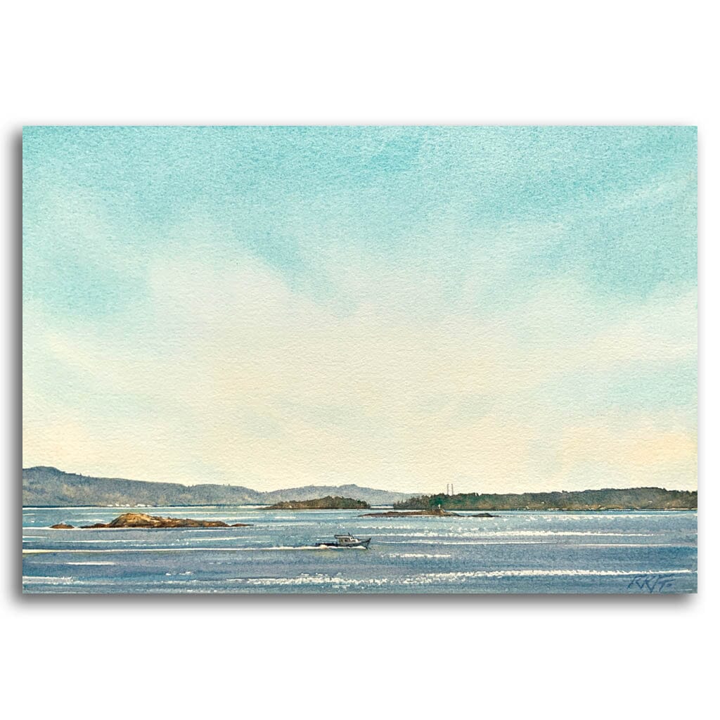 Oak Bay Marina View | 9" x 13" Watercolour Ken Faulks
