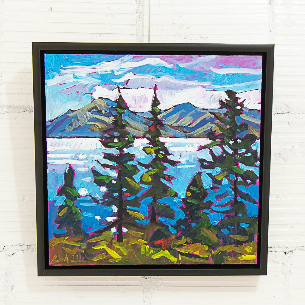Mountain View Through the Pines | 18" x 18" Oil on Canvas Ryan Sobkovich