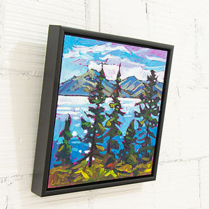 Ryan Sobkovich Mountain View Through the Pines | 18" x 18" Oil on Canvas