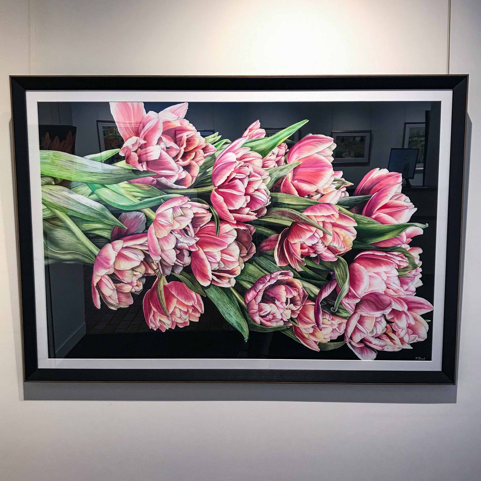 Jeannette Sirois A Gathering of Tulips | 32" x 49" Coloured Pencil on Paper