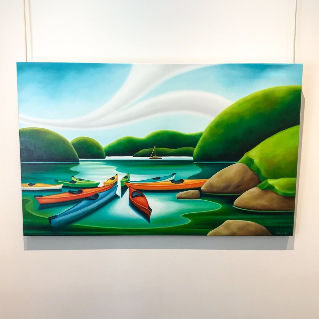 Dana Irving A Star of Kayaks | 30&quot; x 48&quot; Oil on Canvas
