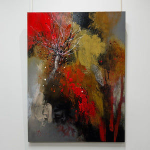 Ariane Dubois Arborescence No. 1 - A Flanc de Rouge | 48" x 36" Mixed Media on canvas