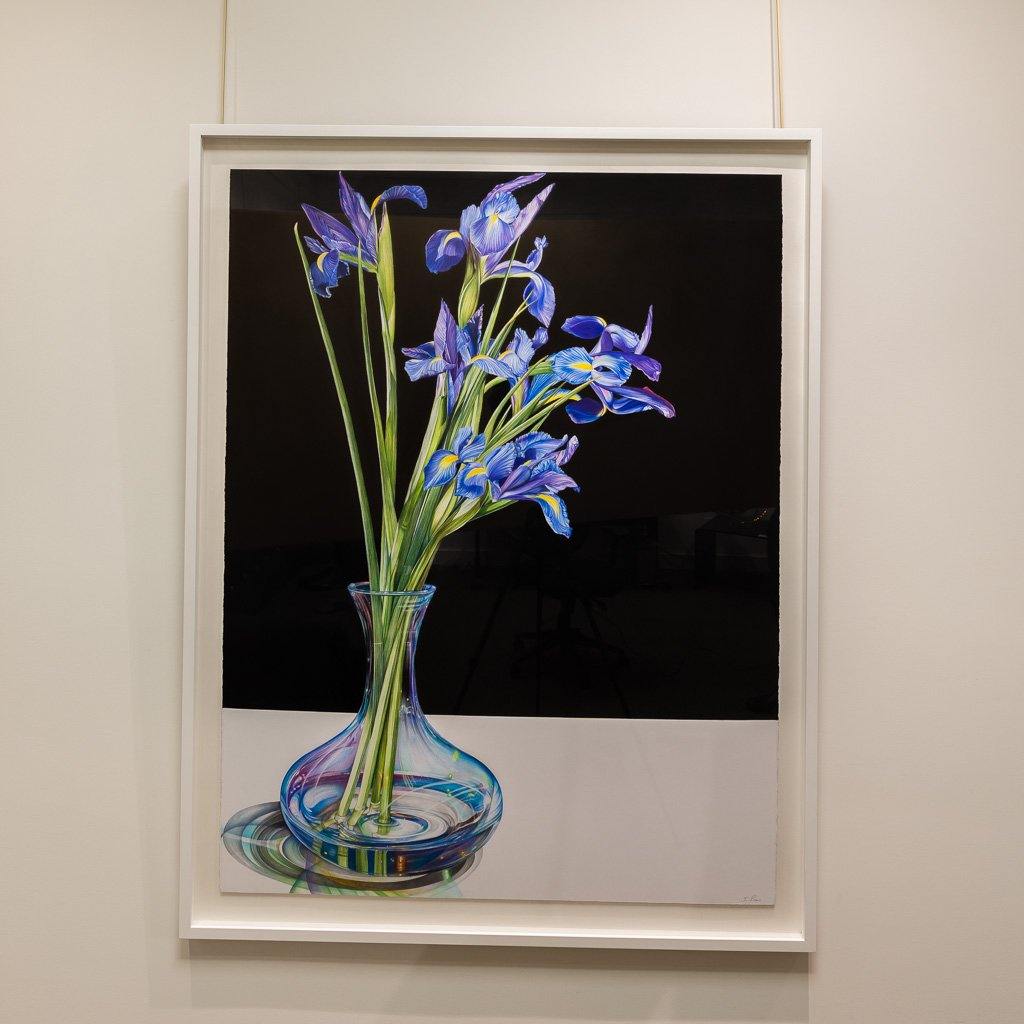 Jeannette Sirois Blue Iris | 48&quot; x 36&quot; Coloured Pencil on Paper