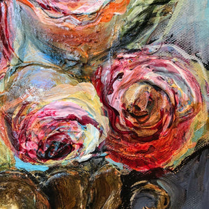 Elka Nowicka Blue Tapestry | 16" x 12" Mixed Media on canvas