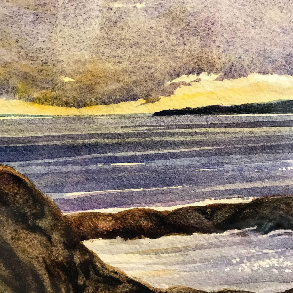 Clover Point Rocks | 9" x 13" Watercolour Ken Faulks