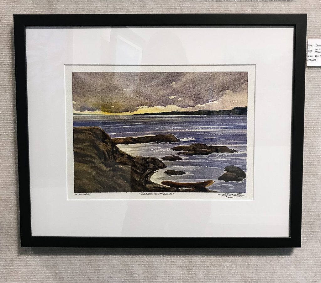 Clover Point Rocks | 9" x 13" Watercolour Ken Faulks