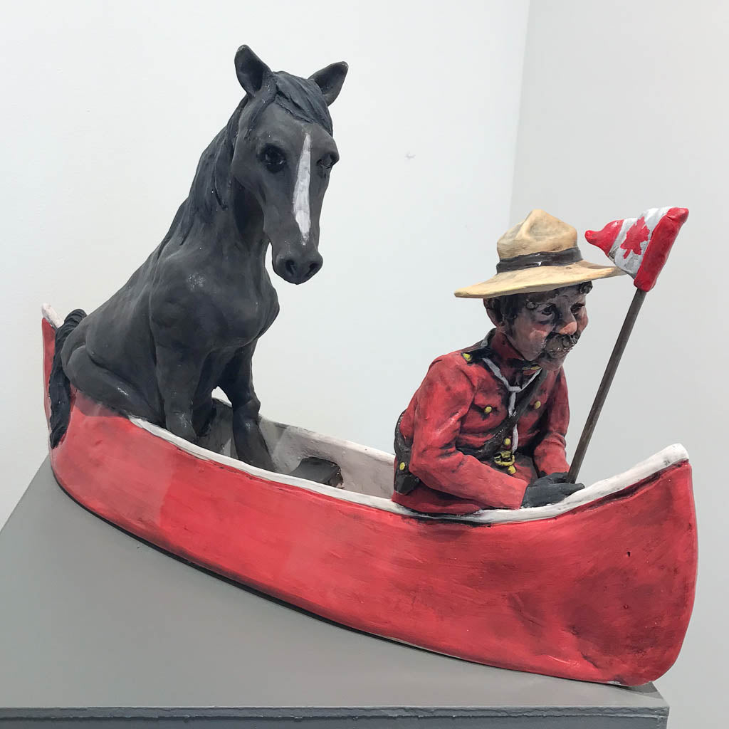 Bob took a different route to the Musical Ride | 14&quot; x 23&quot; x 5&quot; Ceramic Elaine Brewer-White