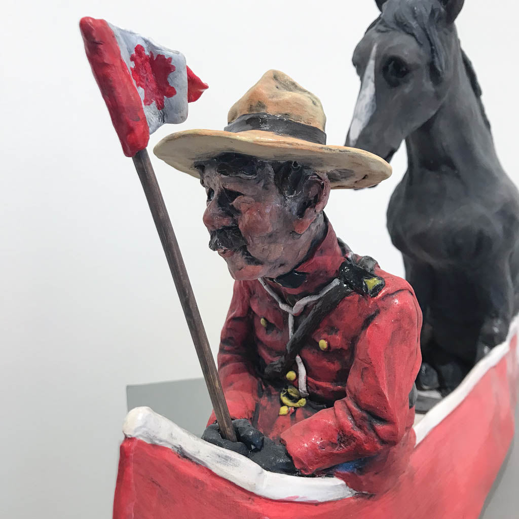 Bob took a different route to the Musical Ride | 14" x 23" x 5" Ceramic Elaine Brewer-White