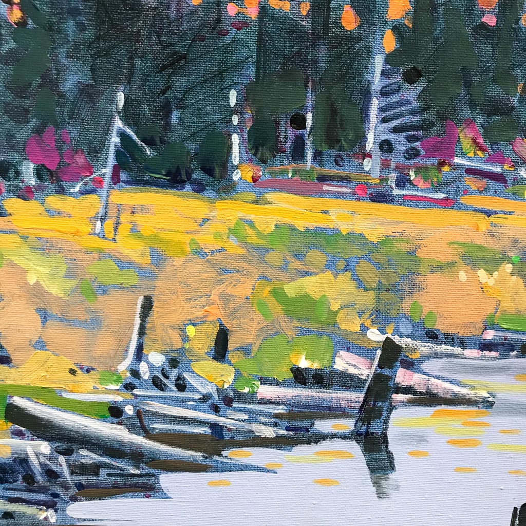Evening, Canoe Lake Algonquin Park ON (1990) | 30" x 30" Acrylic on Canvas Robert Genn