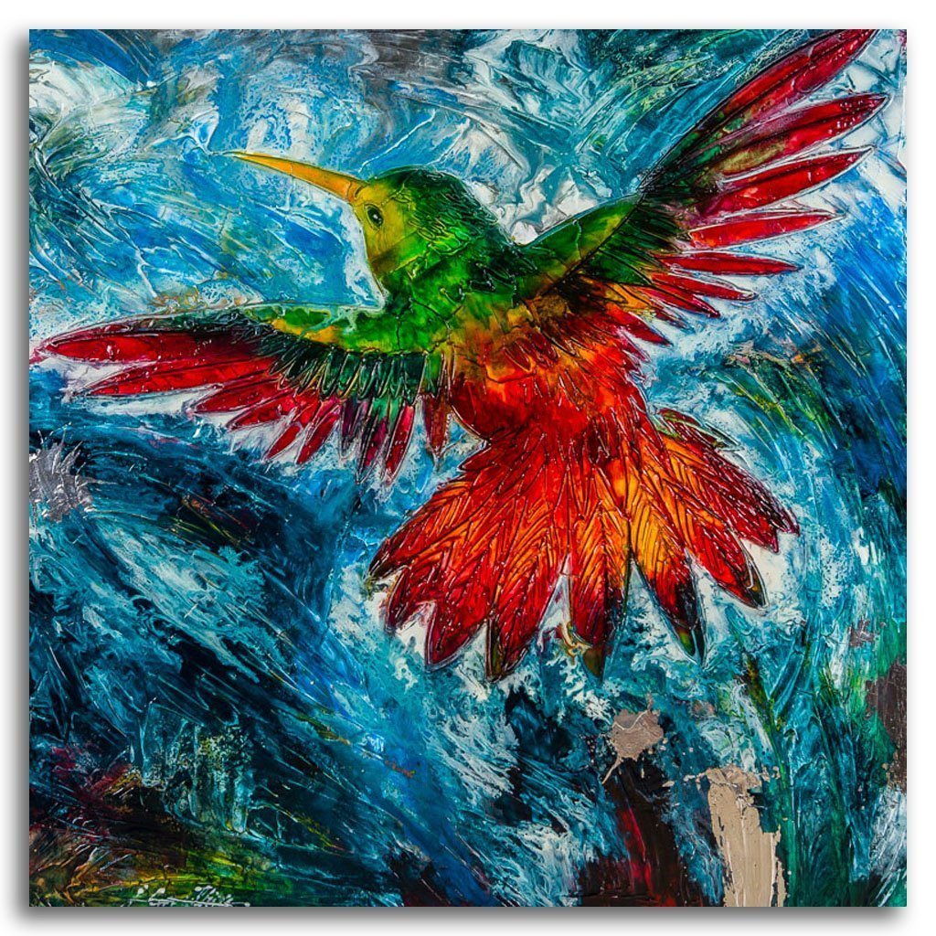 Firebird | 24&quot; x 24&quot; Oil on Canvas Joanne Gauthier