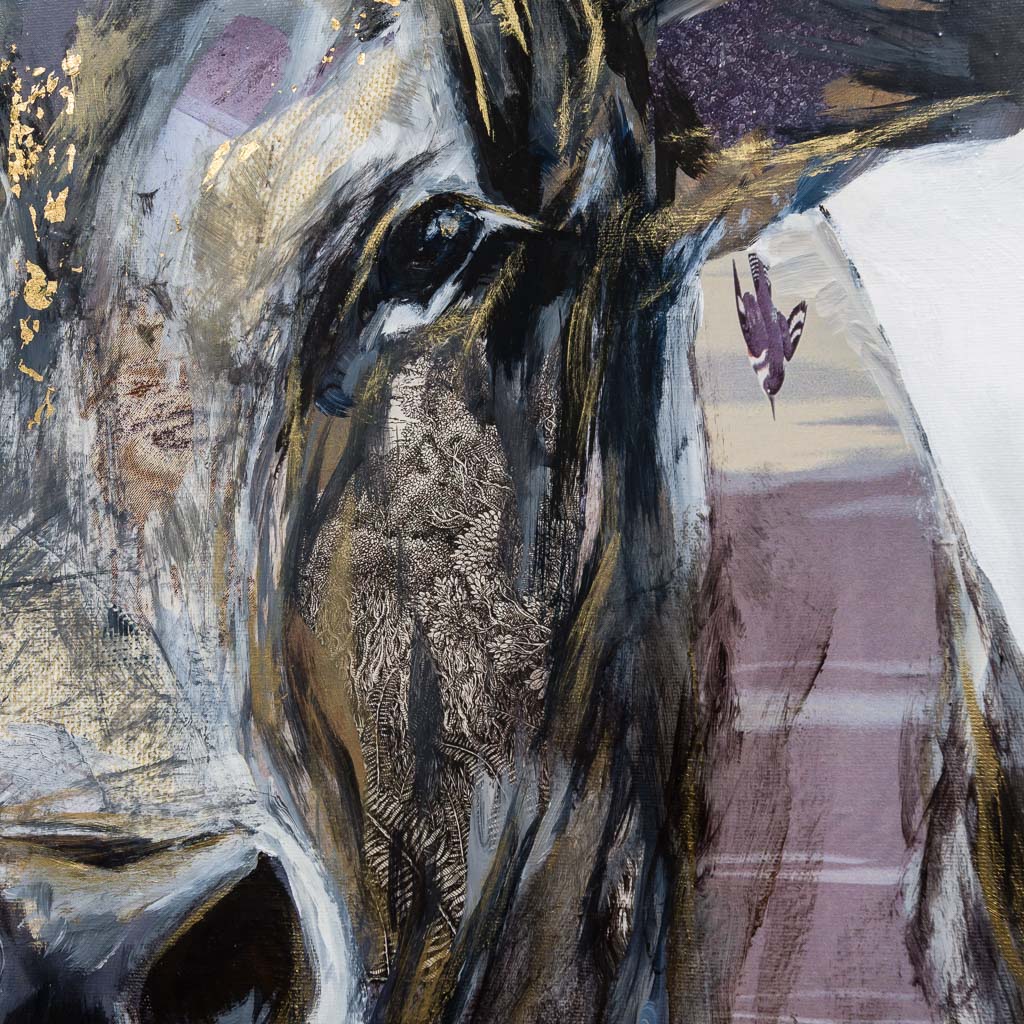 Flin Flon Bull Mixed Media on canvas Annabelle Marquis