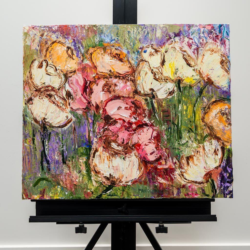Garden Poppies | 20&quot; x 24&quot; Oil on Canvas Gerda Marschall