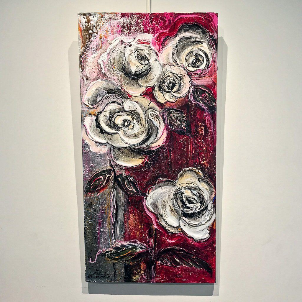 Give Me the Moon | 36" x 18" Mixed Media on canvas Elka Nowicka