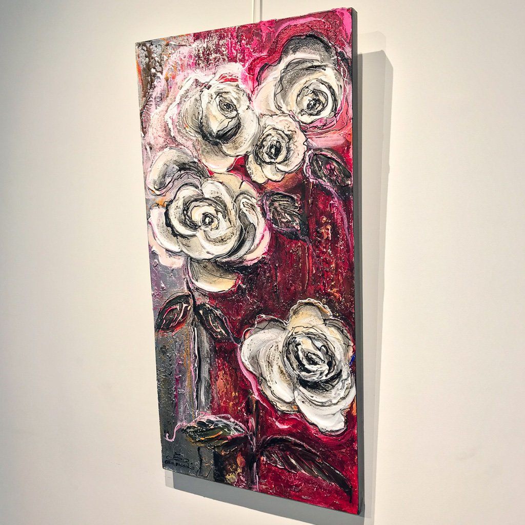 Elka Nowicka Give Me the Moon | 36" x 18" Mixed Media on canvas