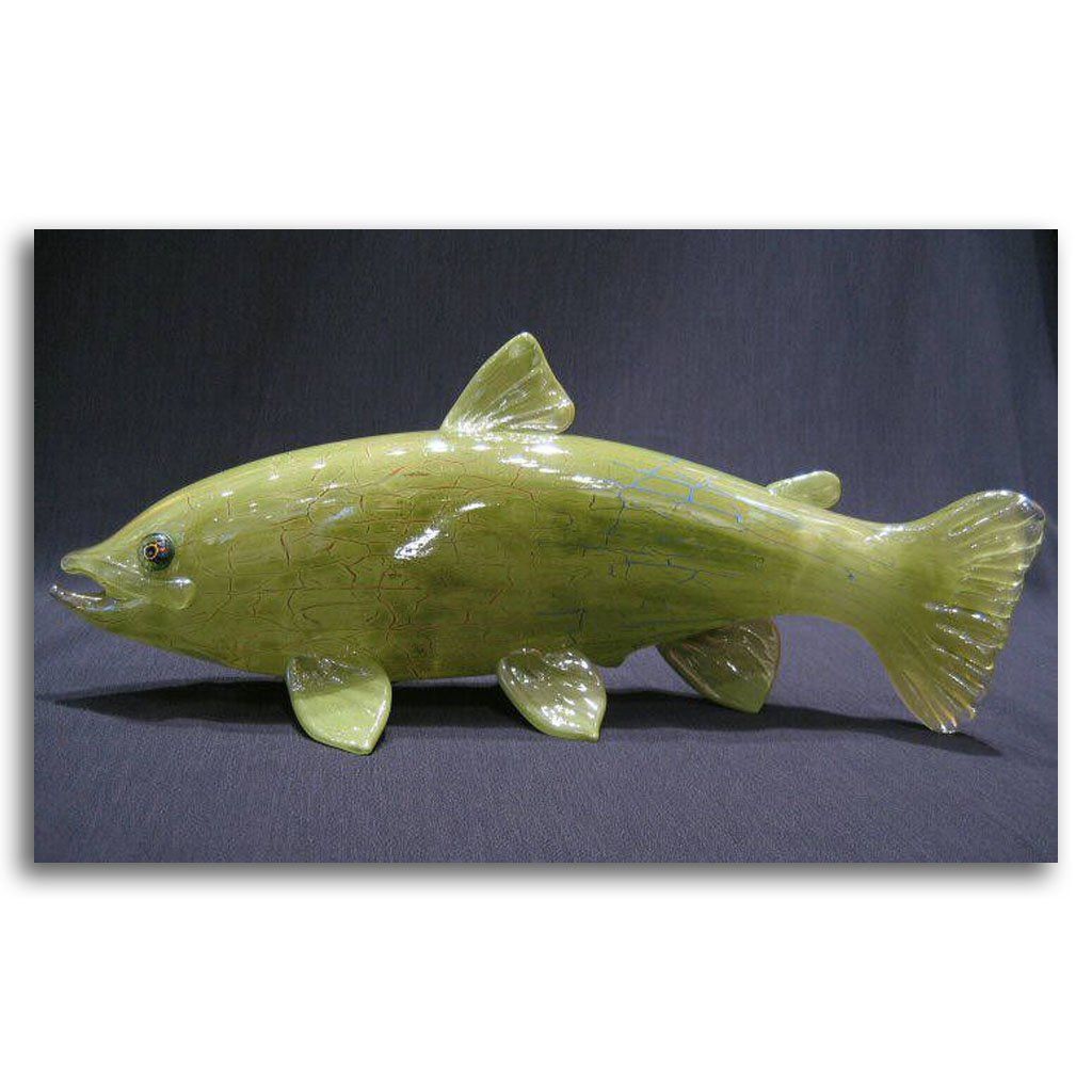 Green Trout | 7" x 18" x 5" Blown Glass Darren Petersen