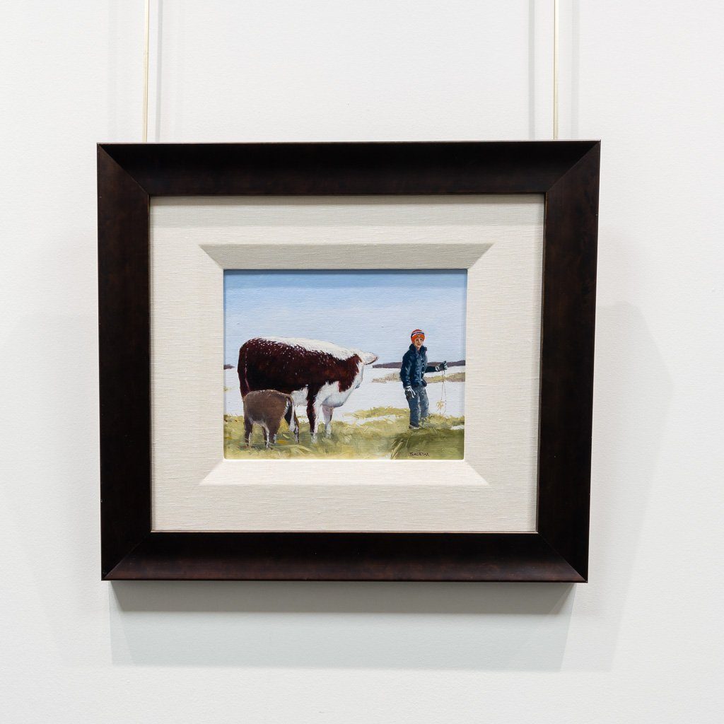 Here is a fresh bale of hay | 8" x 10" Oil on Board Peter Shostak