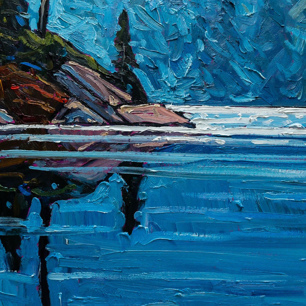 Ryan Sobkovich Tom Thompson Lake at Dawn | 48" x 48" Oil on Canvas