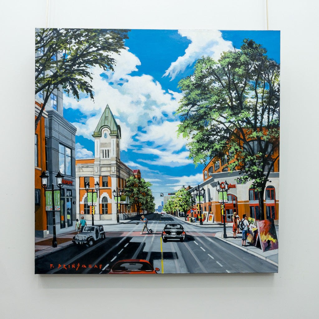 Summer on White Avenue | 36" x 36" Acrylic on Canvas Fraser Brinsmead