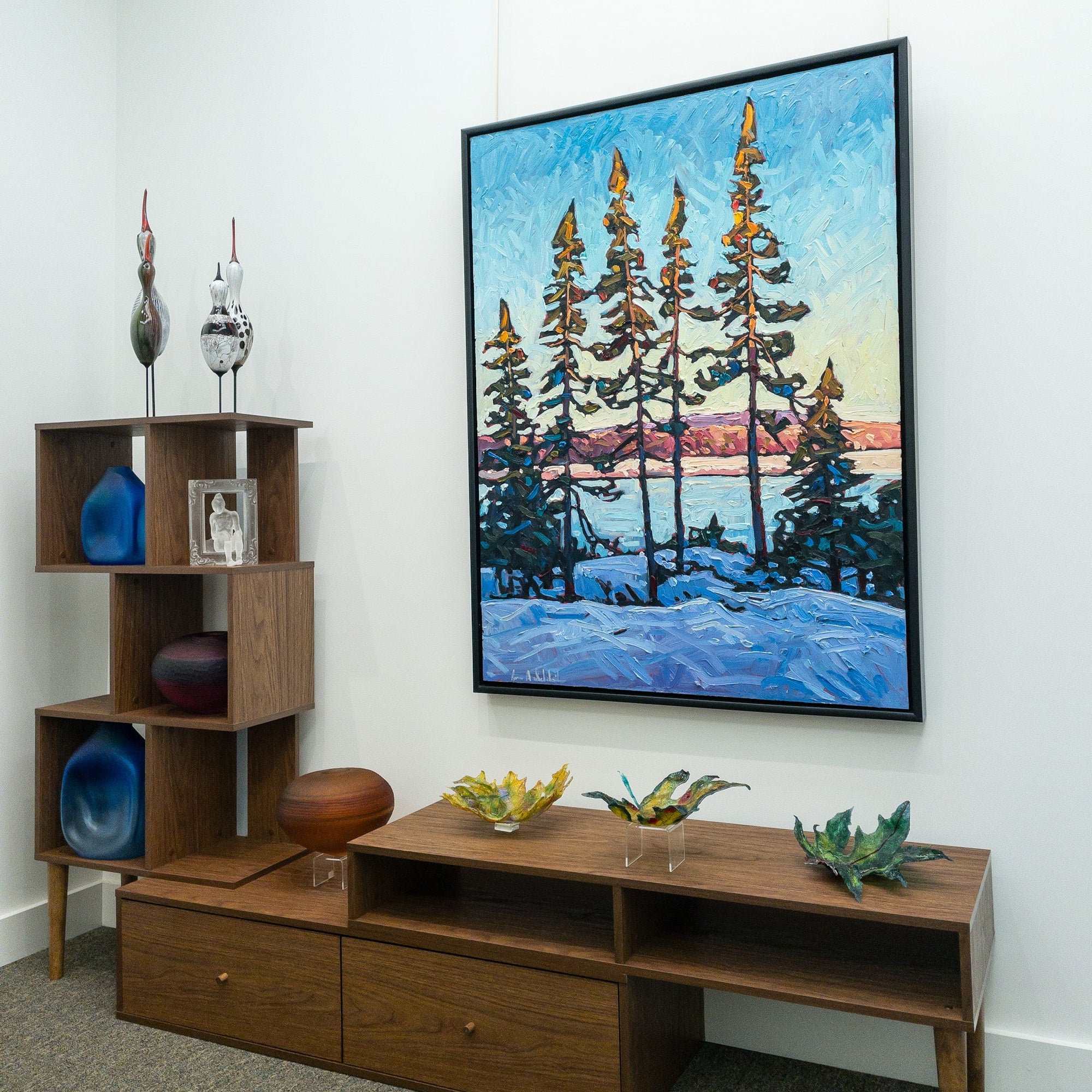 Stately Pines on Lake Superior | 48" x 36" Oil on Canvas Ryan Sobkovich