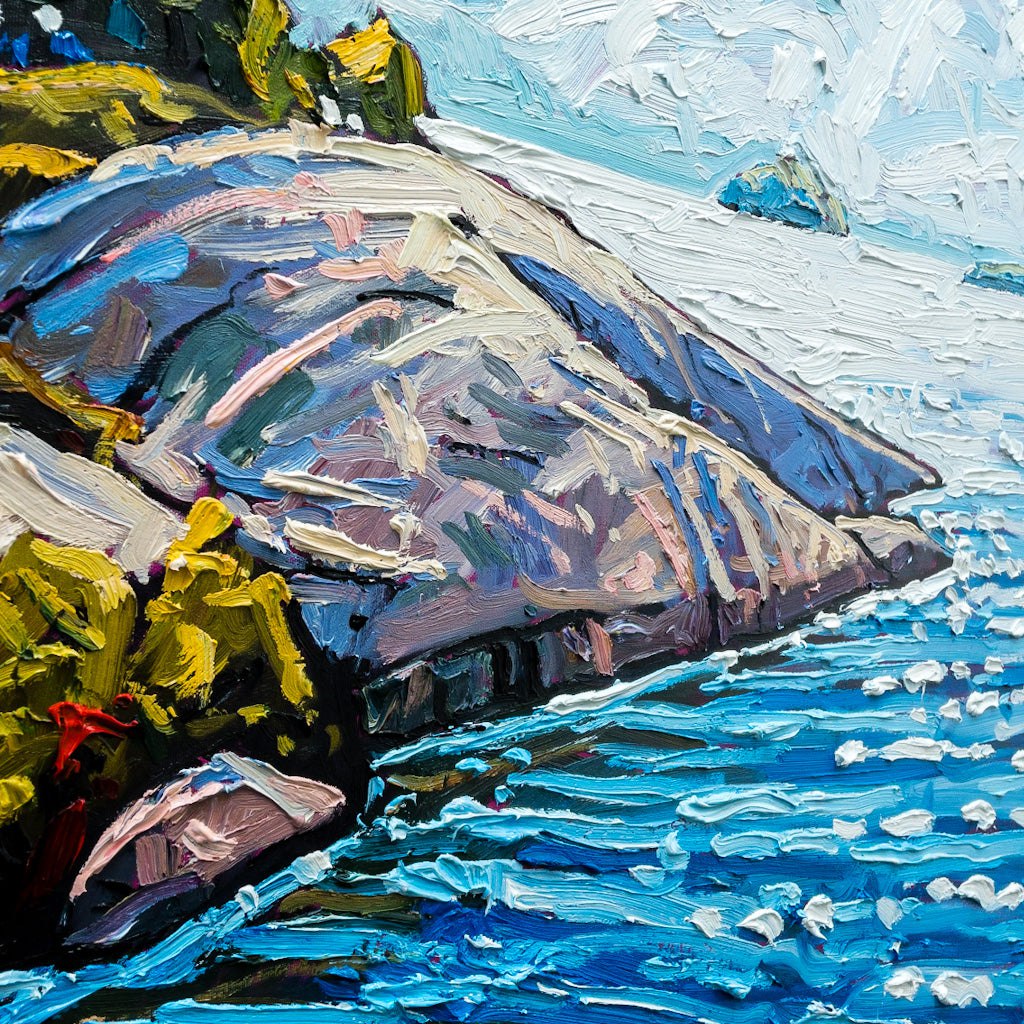Ryan Sobkovich Windswept Georgian Bay Island | 30" x 60” Oil on Canvas