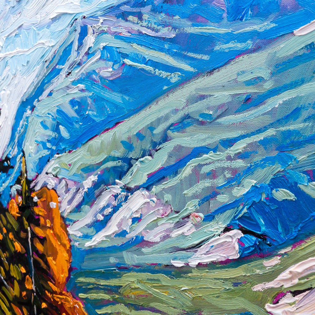 Rocky Mountain Hike in Autumn | 36" x 48" Oil on Canvas Ryan Sobkovich