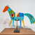 Lucinda Folk Horse | 19" x 22" Hand fused glass with metal stand Tammy Hudgeon