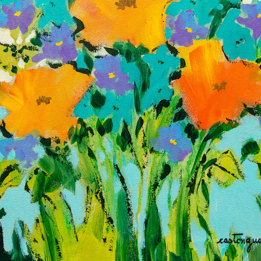 J'Aime Vous Offrir de Fleurs | 16" x 12" Acrylic on Canvas Claudette Castonguay