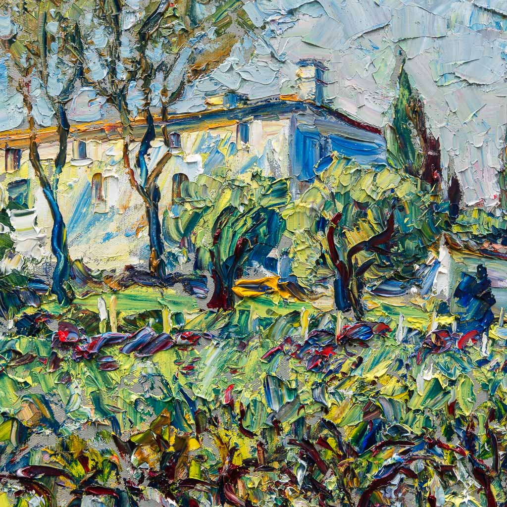 Raynald Leclerc Les Vignes du Domaine Souviou, Provence | 24" x 30" Oil on Canvas