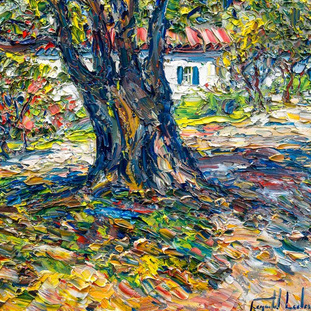 L'ombre de l'olivier, Provence | 24" x 24" Oil on Canvas Raynald Leclerc