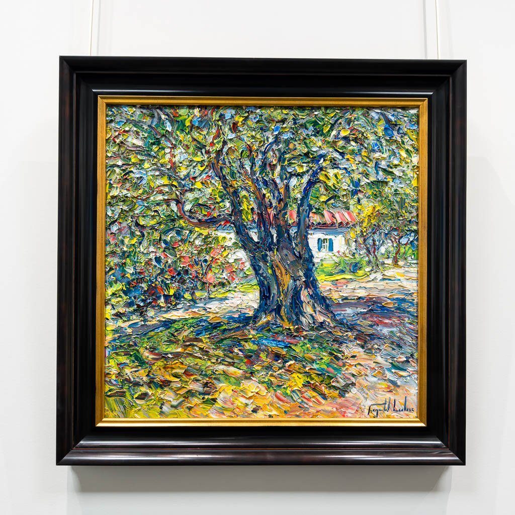 L&#39;ombre de l&#39;olivier, Provence | 24&quot; x 24&quot; Oil on Canvas Raynald Leclerc