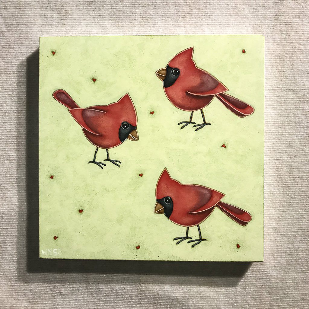 Love Birds II  |  16&quot; x 16&quot; Acrylic on Board Peter Wyse