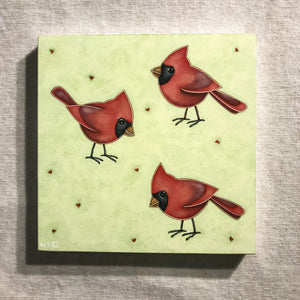 Peter Wyse Love Birds II  |  16" x 16" Acrylic on Board