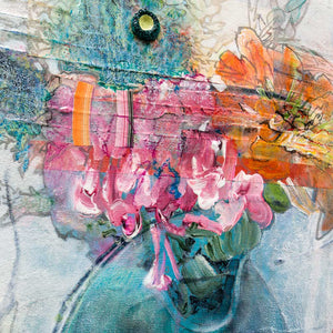 Maryann Hendriks ...O Death in life that turns our men to stone! | 24" x 20" Mixed Media on canvas