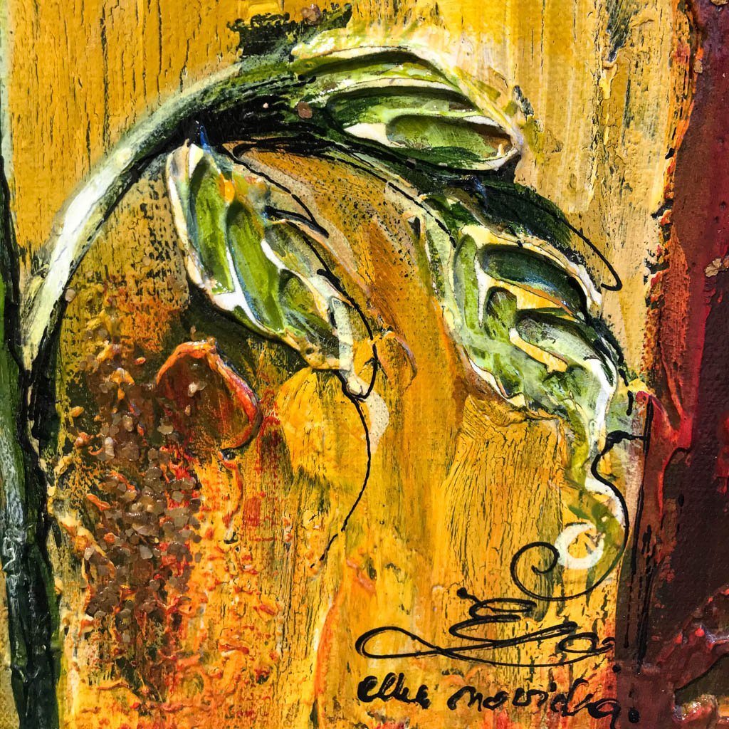 Elka Nowicka Old World Rose | 12" x 12" Mixed Media on canvas