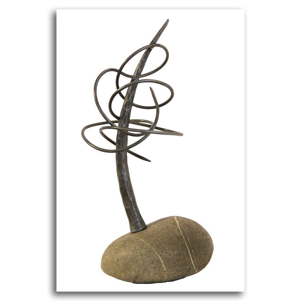 Paul Reimer Orbit Tree | 15" x 8" Forged Iron and Stone