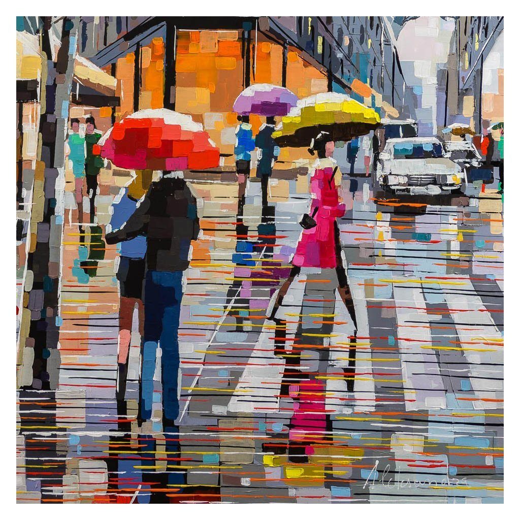 Promener le Chien | 48" x 48" Acrylic on Canvas Aleksandra Savina