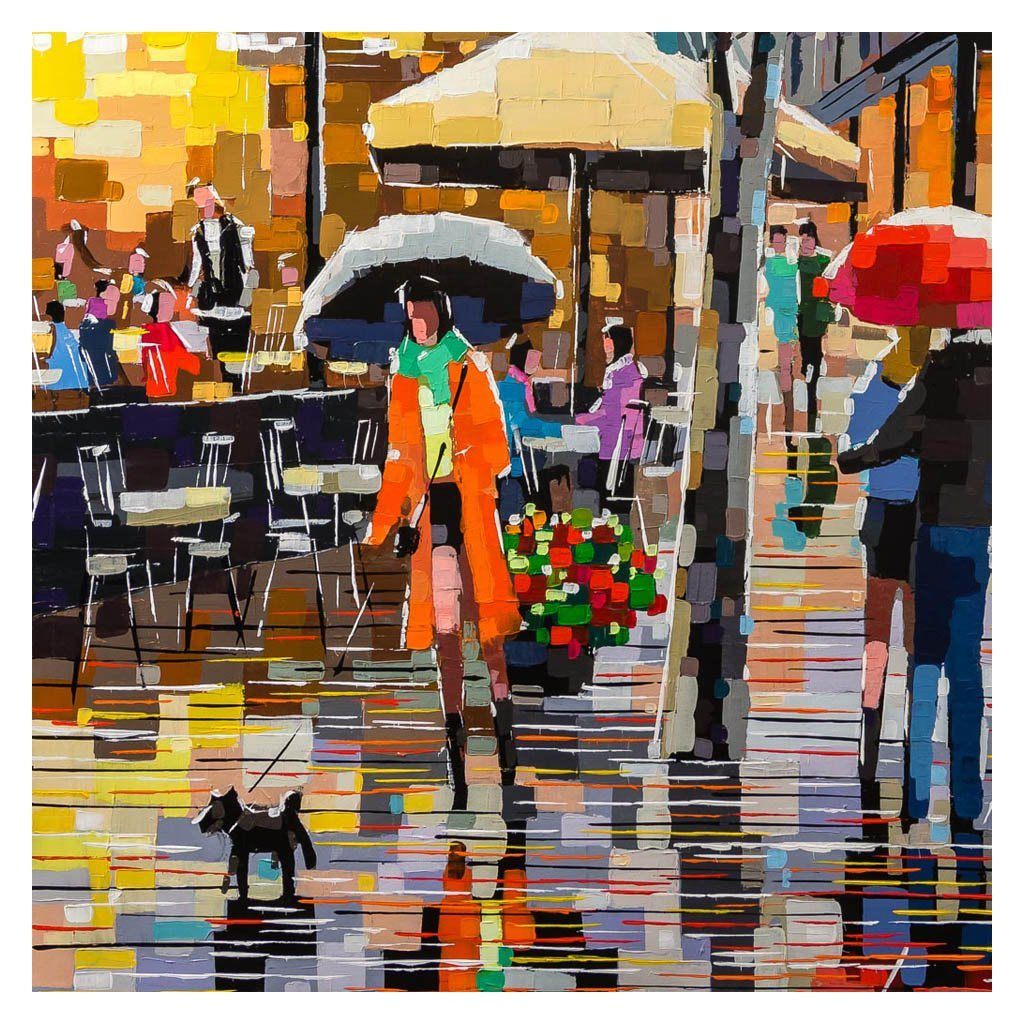 Promener le Chien | 48" x 48" Acrylic on Canvas Aleksandra Savina