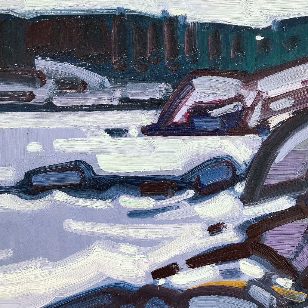 Cameron Bird Rainy Day at Peggy's Cove | 12" x 16" Oil on Board