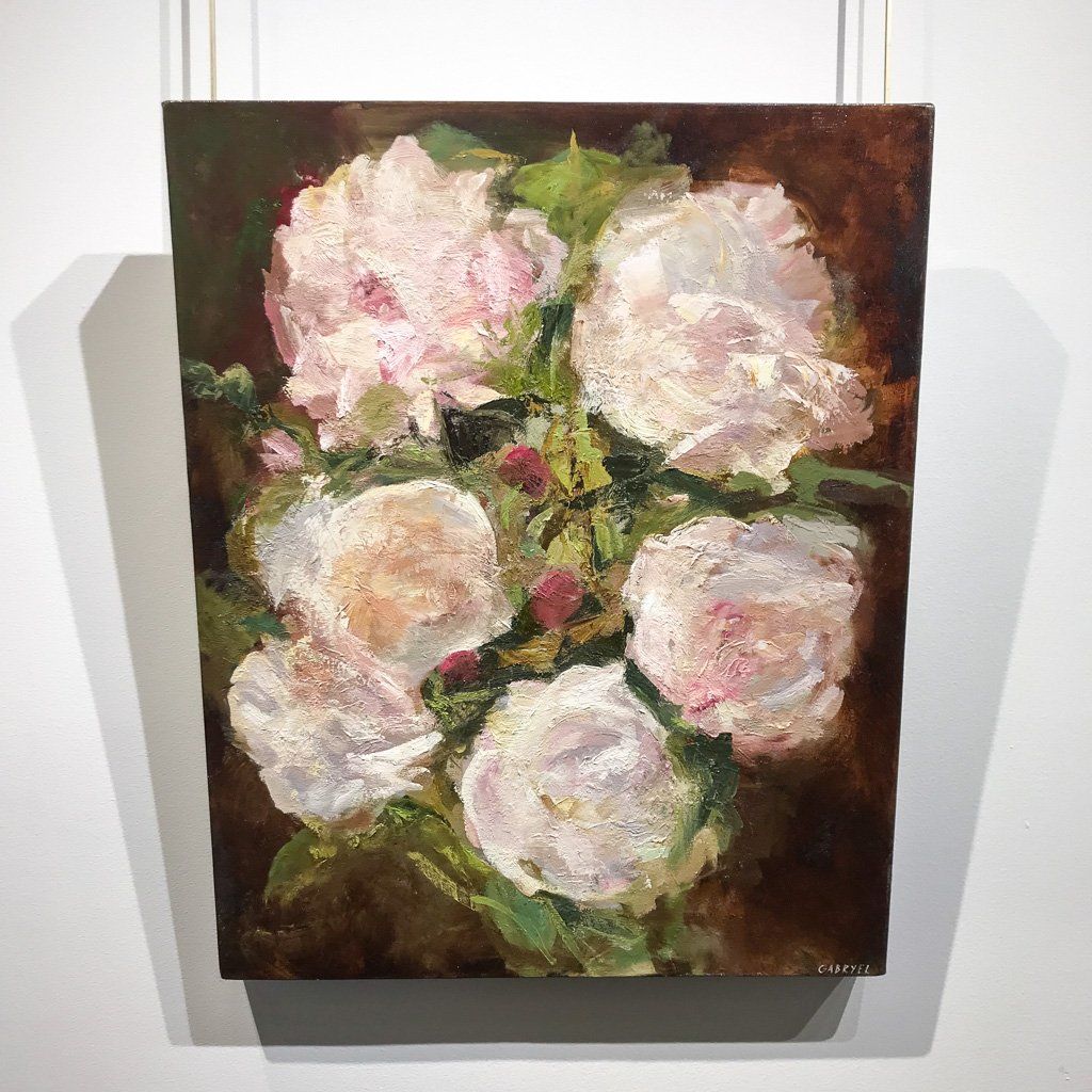 Gabryel Harrison Roses Lighting the Dark | 29.5&quot; x 24&quot; Oil on Canvas