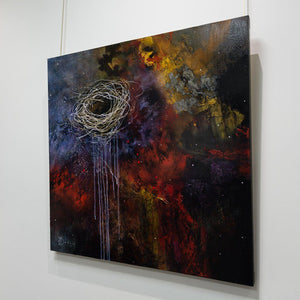 Ariane Dubois Rouge Eternel | 40" x 40" Mixed Media on canvas
