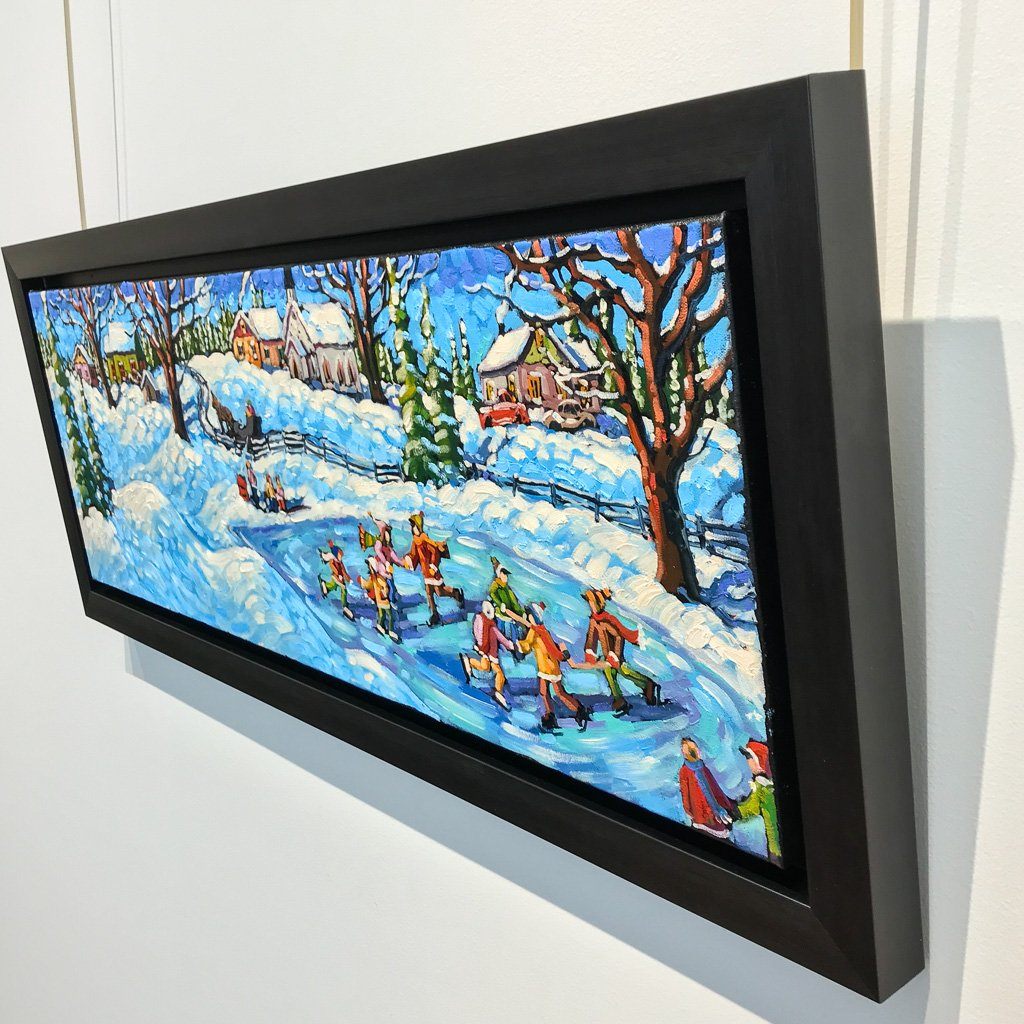 Shades of Winter Fun | 12" x 36" Oil on Canvas Rod Charlesworth