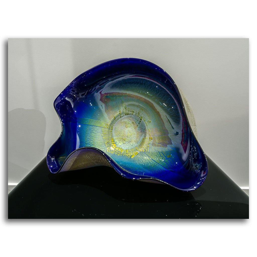 Signature Series Bowl - Purple | 19" x 8" Blown and Foiled Glass David Thai