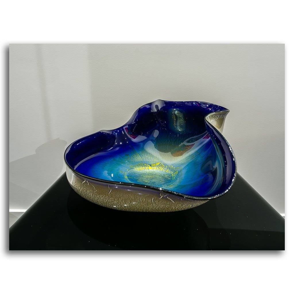 Signature Series Bowl - Purple | 19" x 8" Blown and Foiled Glass David Thai