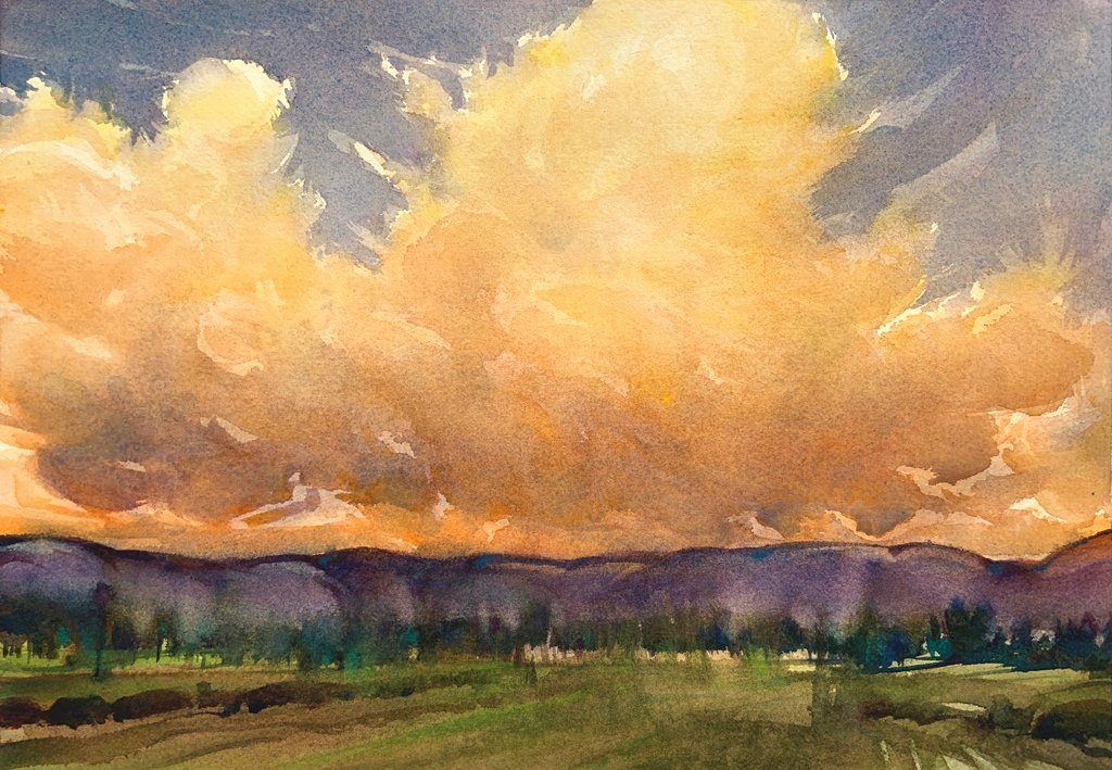 Ken Faulks Sunset Hills | 9&quot; x 13&quot; Watercolour