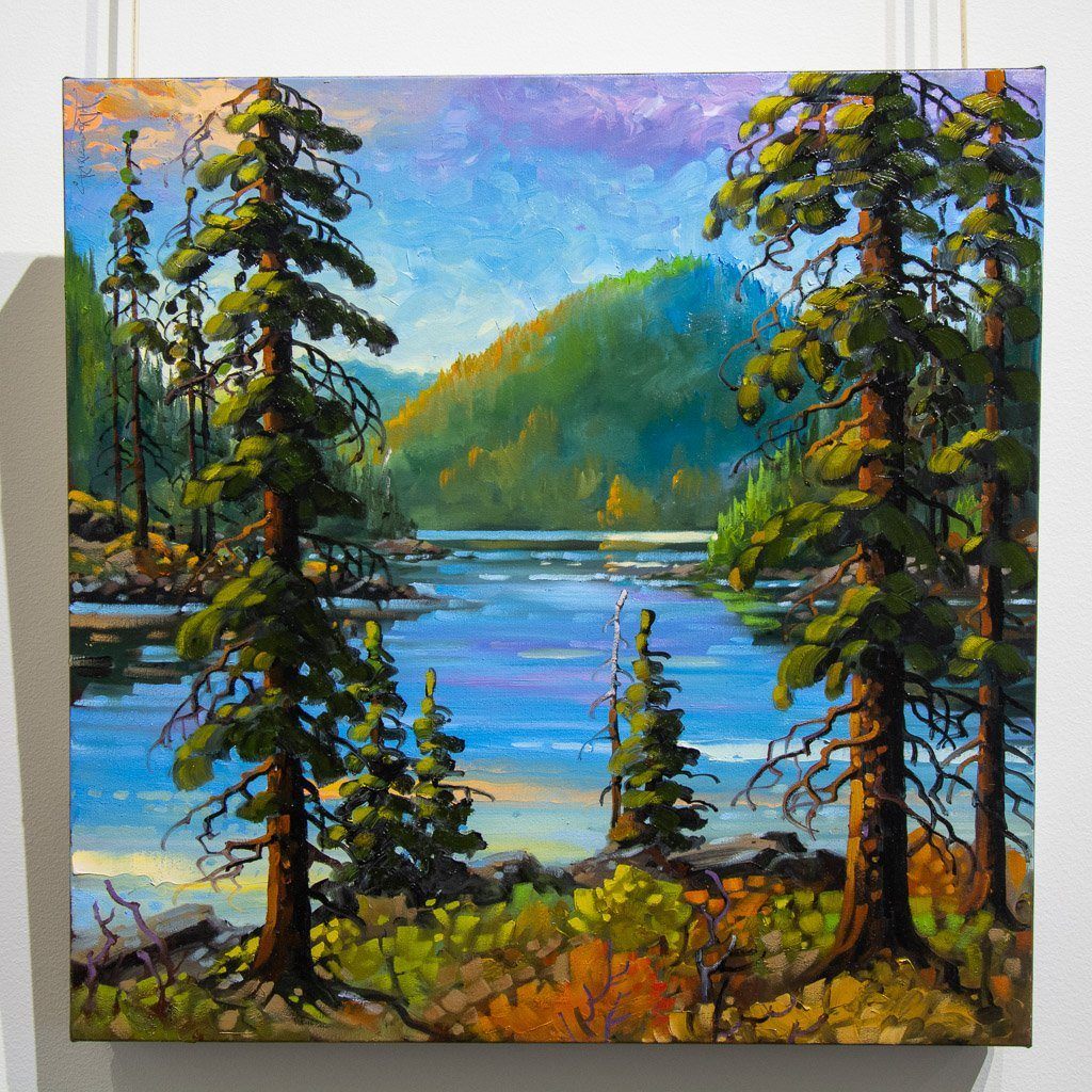 Sunshine Coast, Calm Inlet | 24" x 24" Oil on Canvas Rod Charlesworth