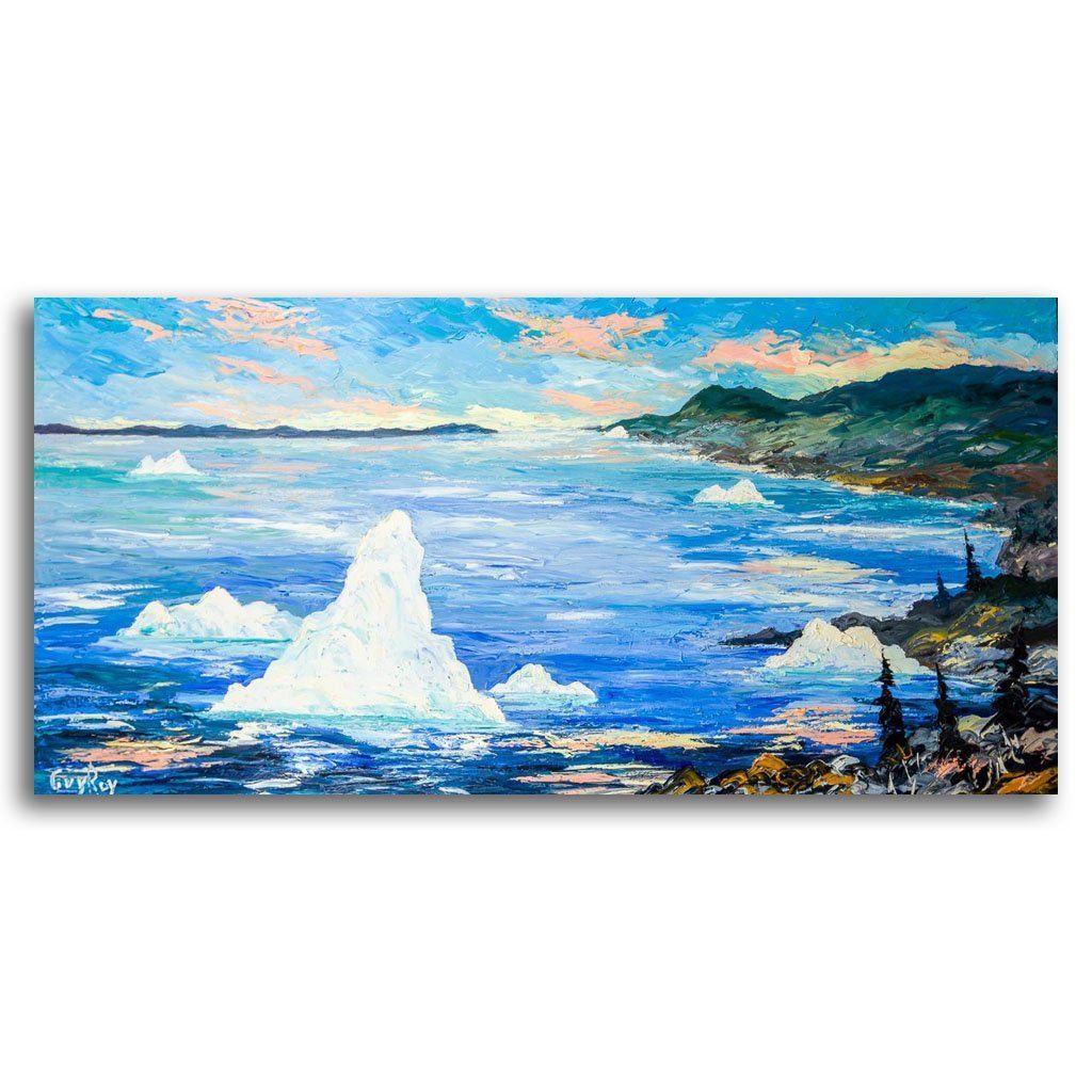 The Icebergs | 36&quot; x 72&quot; Oil on Canvas Guy Roy