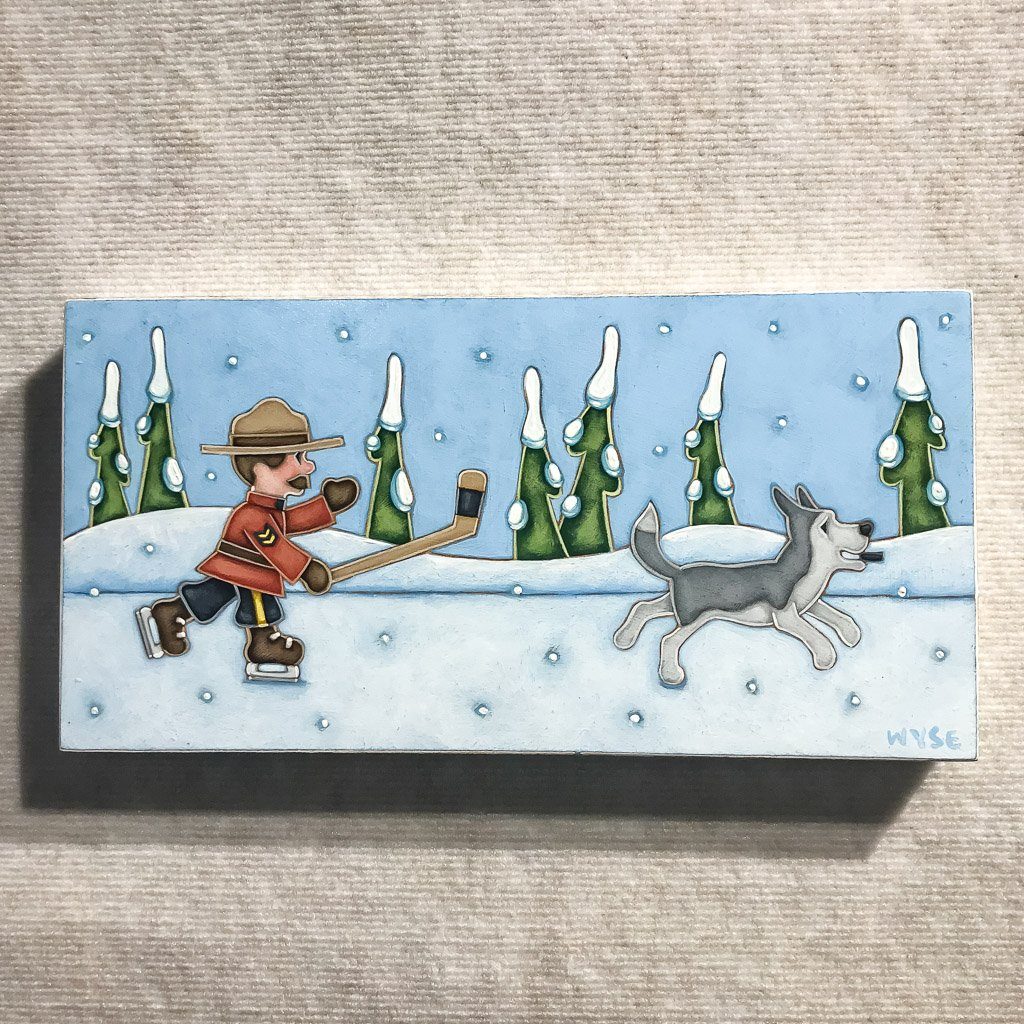 Peter Wyse The Puck Bandit | 8" x 16" Acrylic on Birch Panel