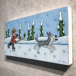 Peter Wyse The Puck Bandit | 8" x 16" Acrylic on Birch Panel